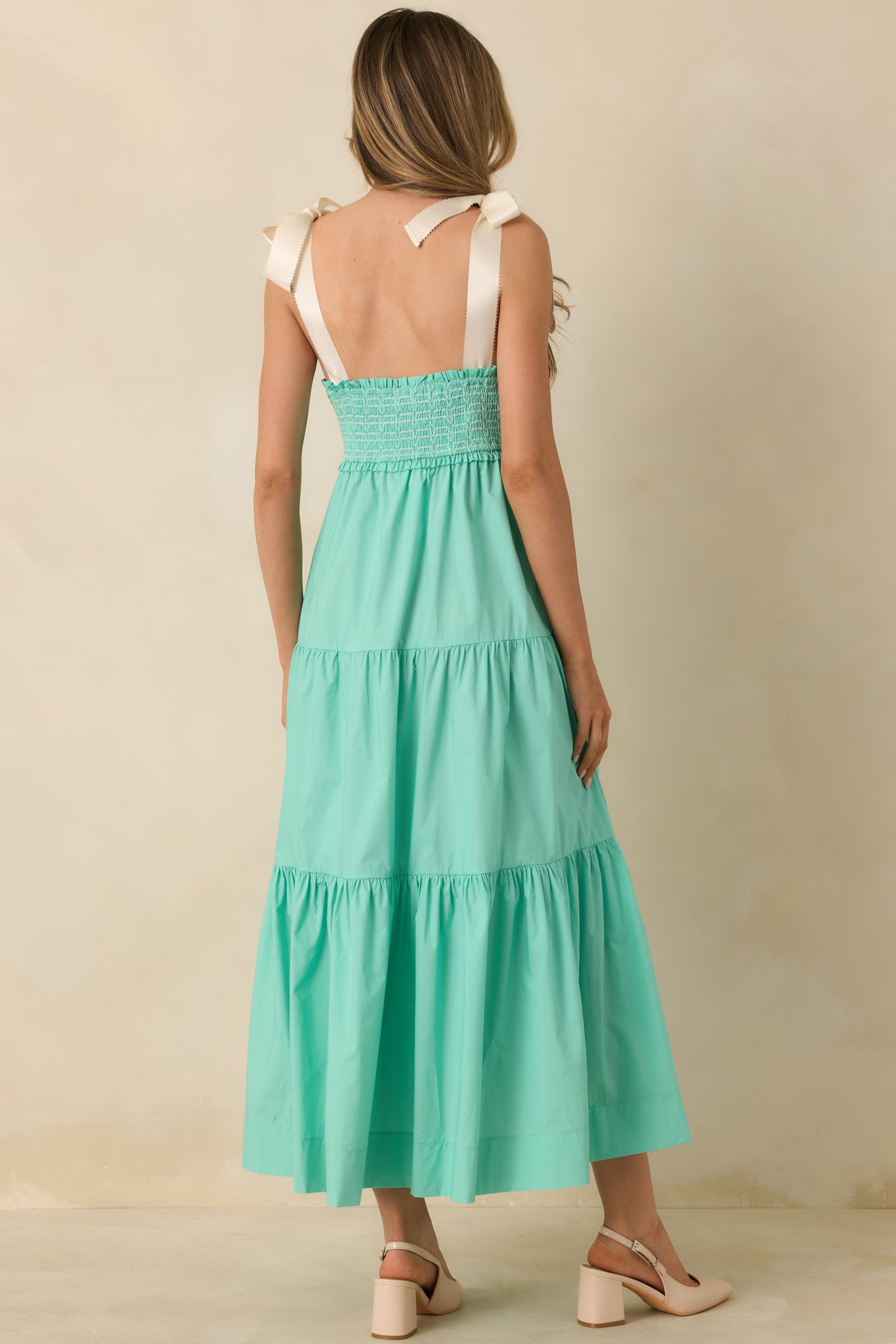 The Felicity Mint Green Cotton Midi Dress