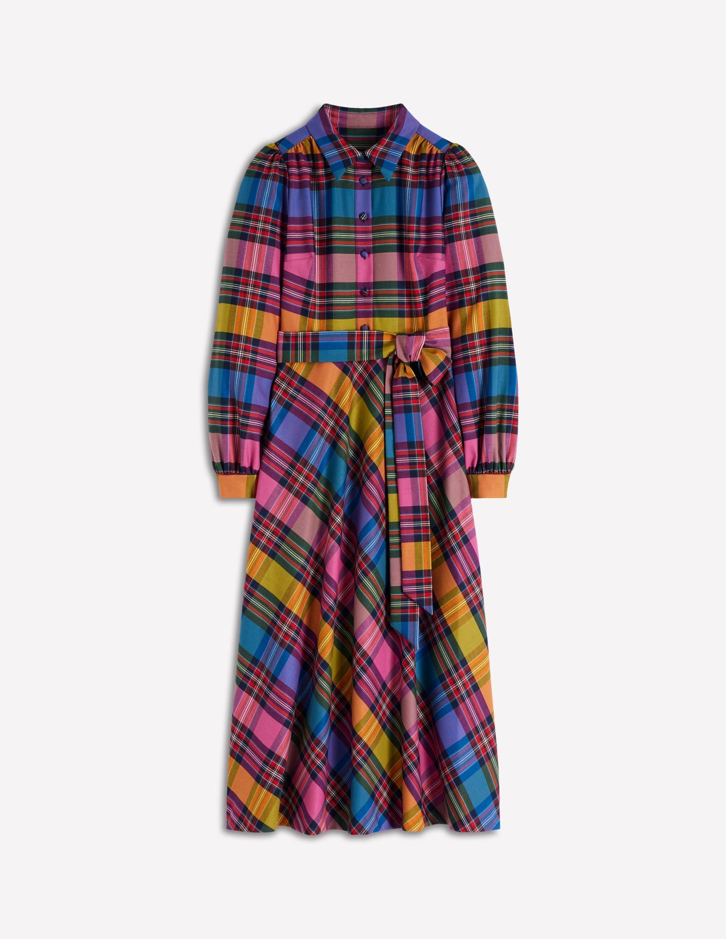 Vivienne Check Midi Dress-Multi, Blanket Check