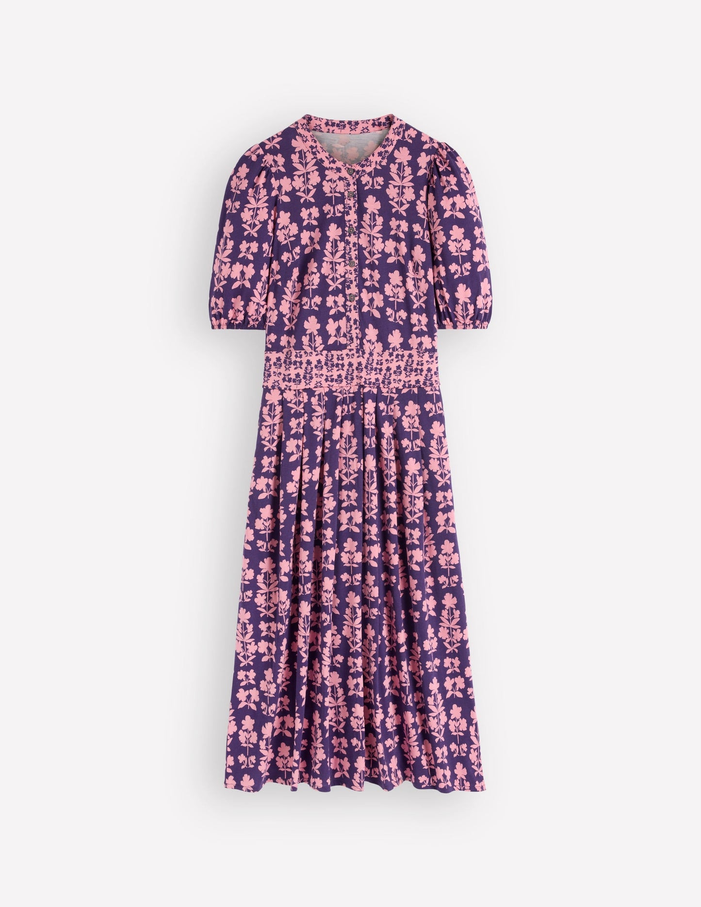 Amber Pleat Jersey Midi Dress-Calla Lilly, Blossom Grove