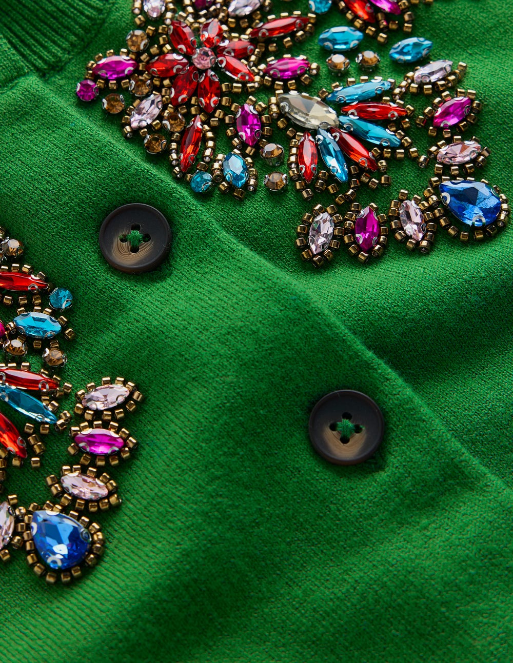 Nadia Embellished Cardigan-Green