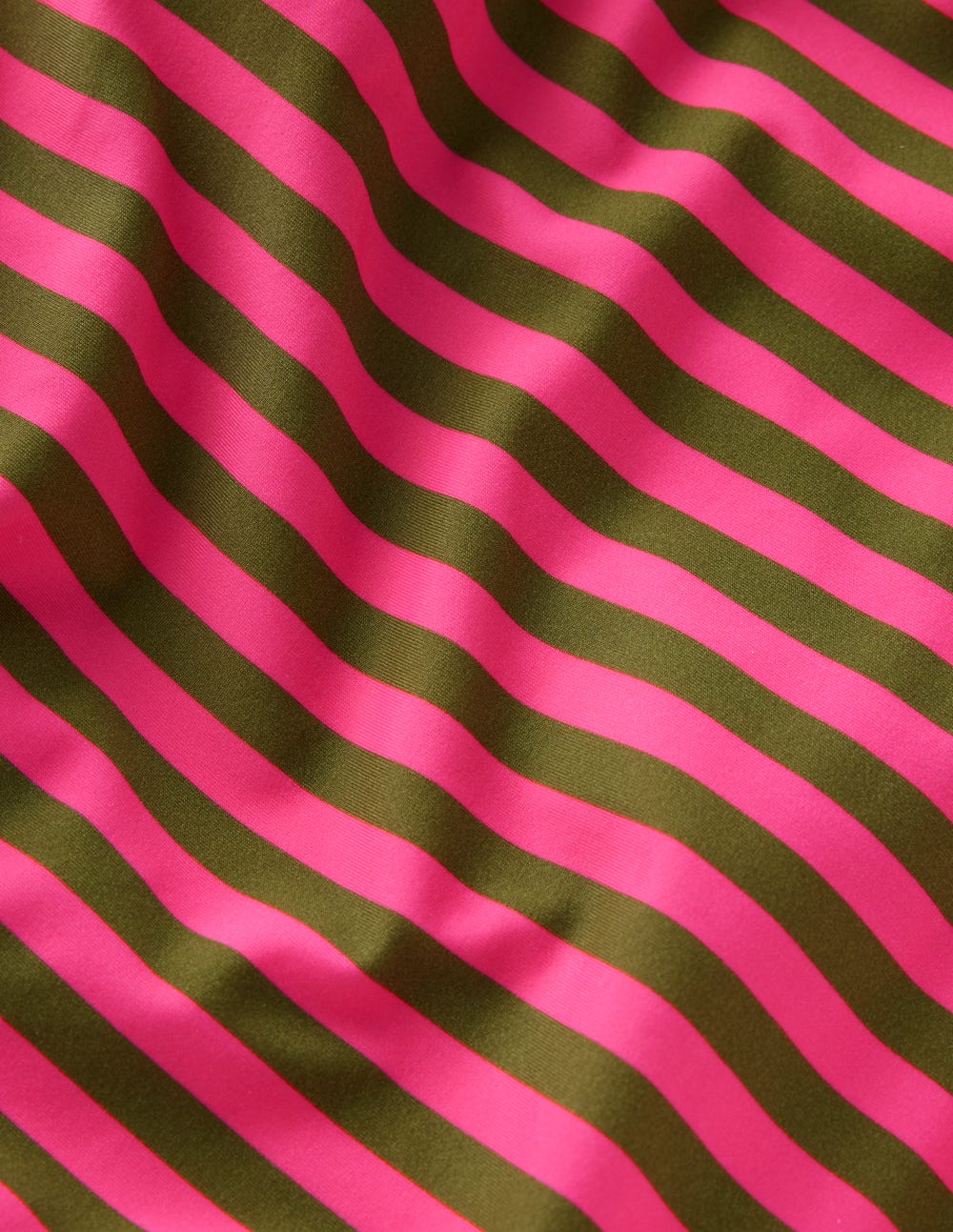 Twist Strap Swimsuit-Pink, Khaki Stripe