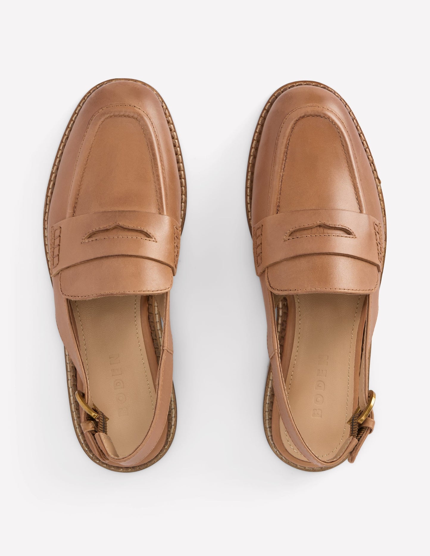 Nya Slingback Penny Loafers-Tan