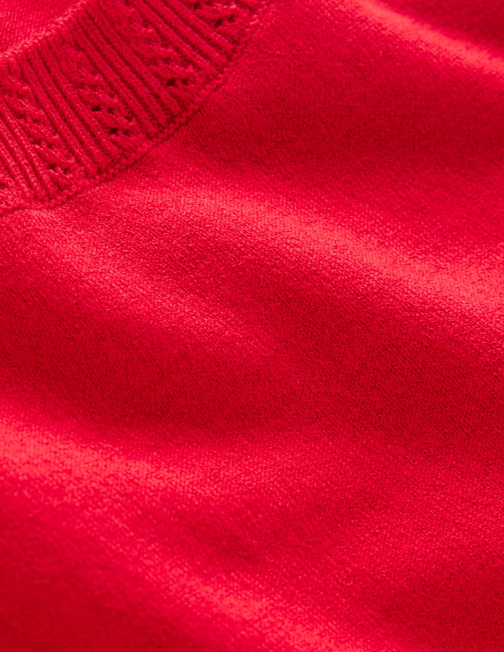 Emilia Cotton Crew Neck Vest-Merida Red