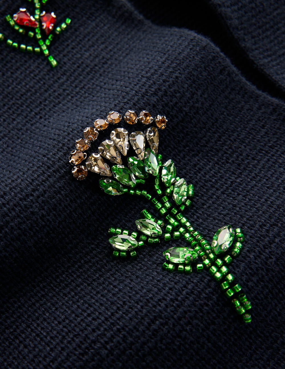 Embellished Knit Cardigan-Navy
