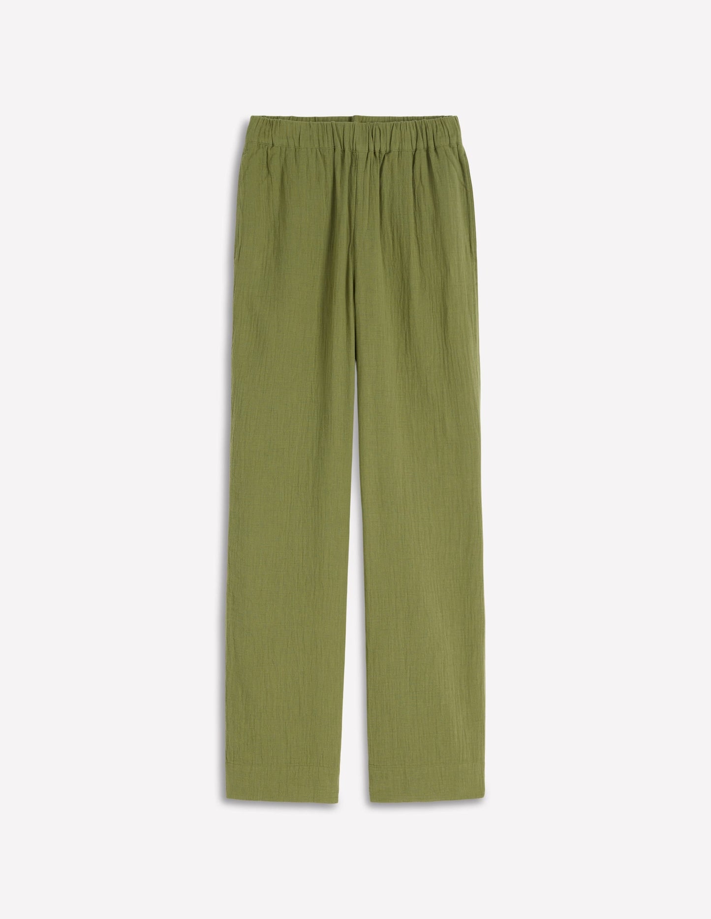Pull On Double Cloth Pants-Olive Green