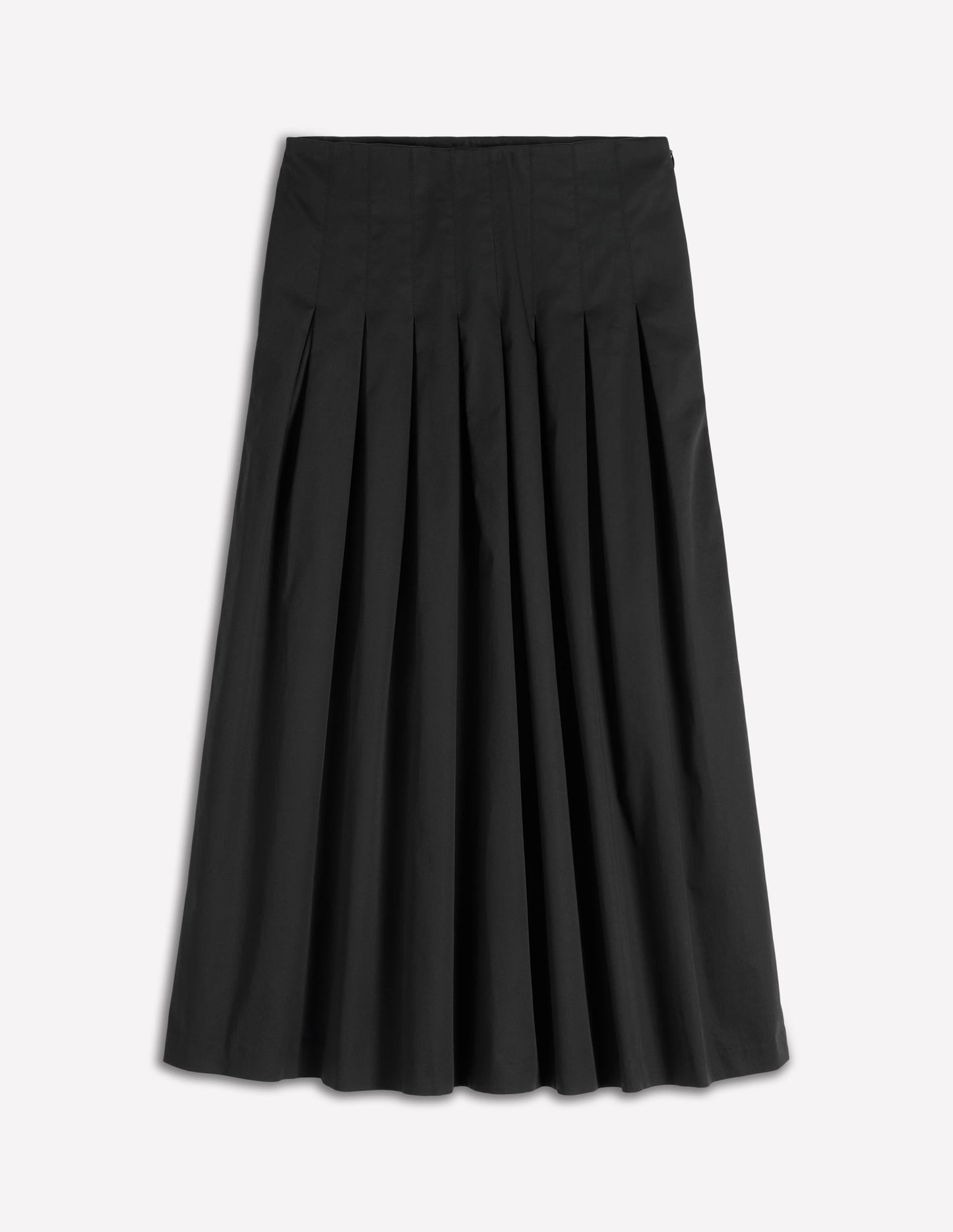 Valentina Cotton Sateen Skirt-Black