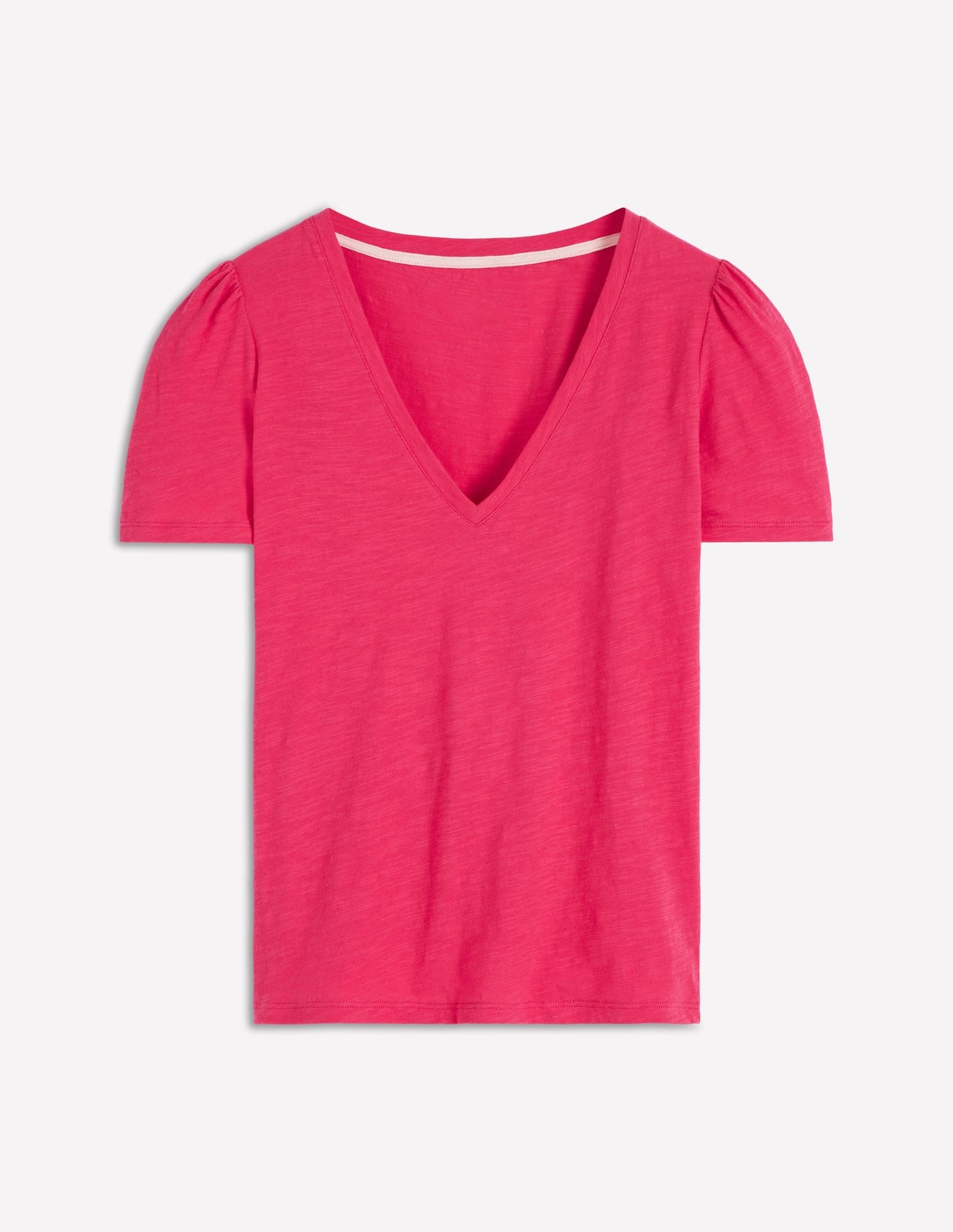 Sophie V-neck Slub T-shirt-Virtual Pink