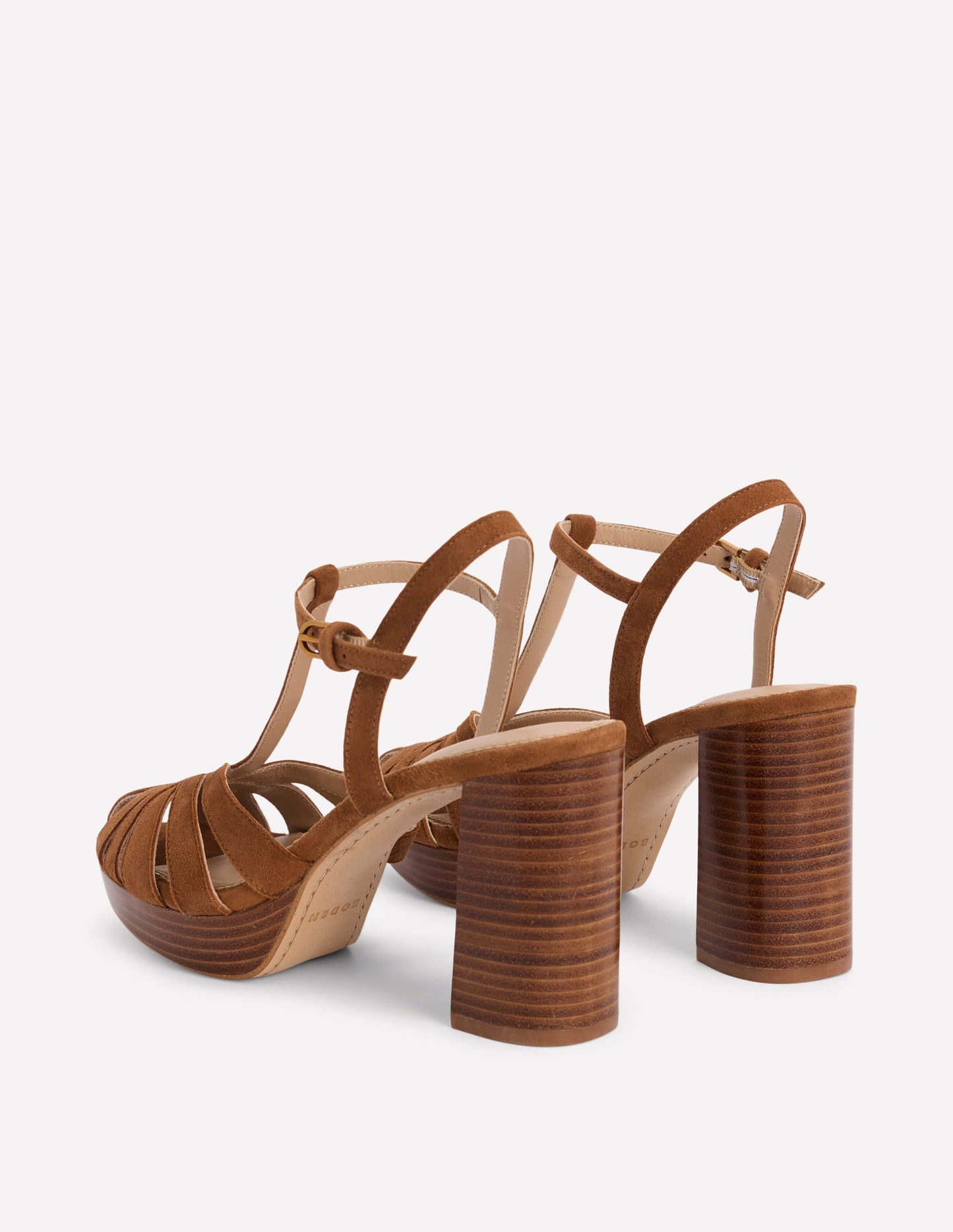 Platform Cage Sandals-Tan