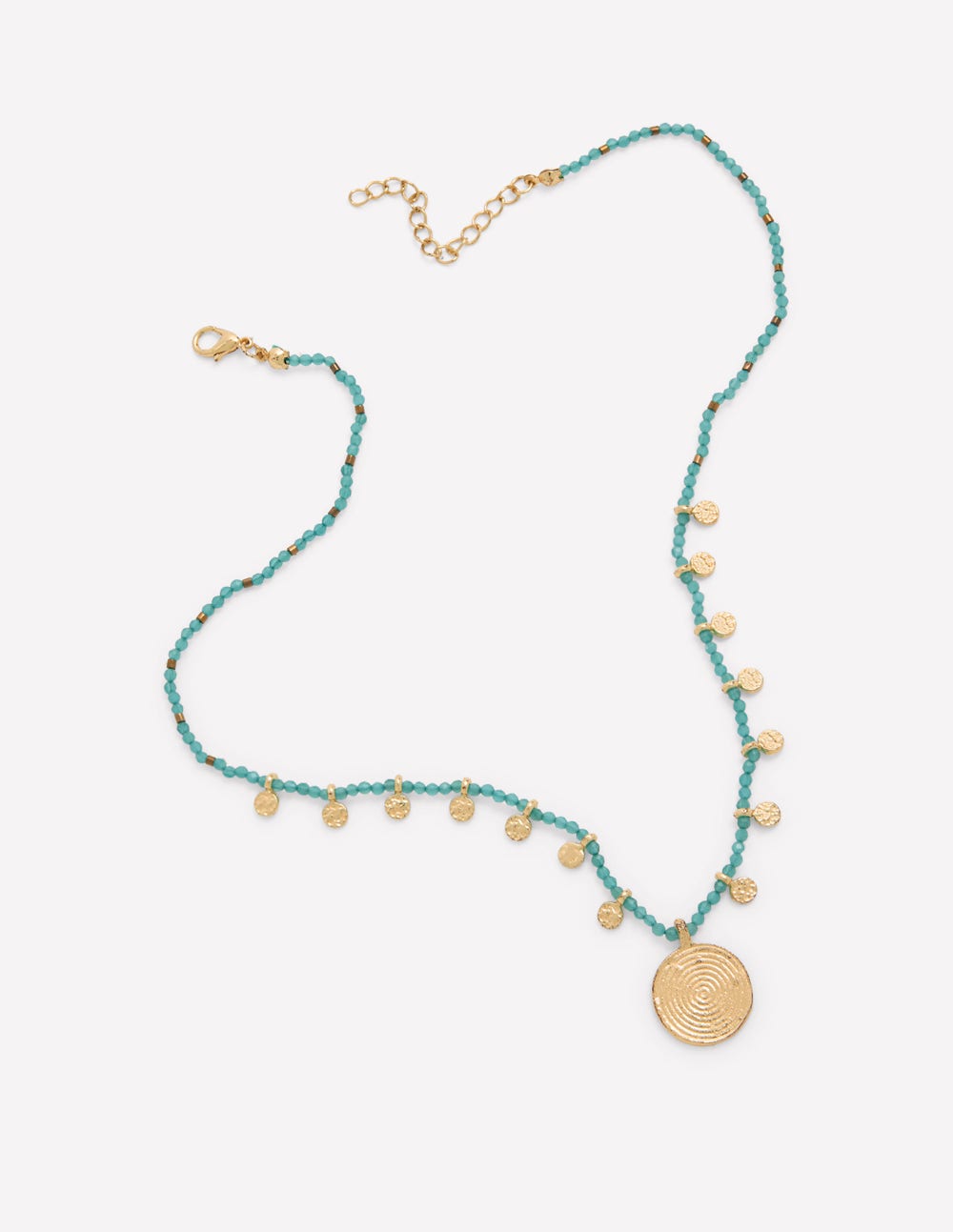 Short Bead Strand Necklace-Blue