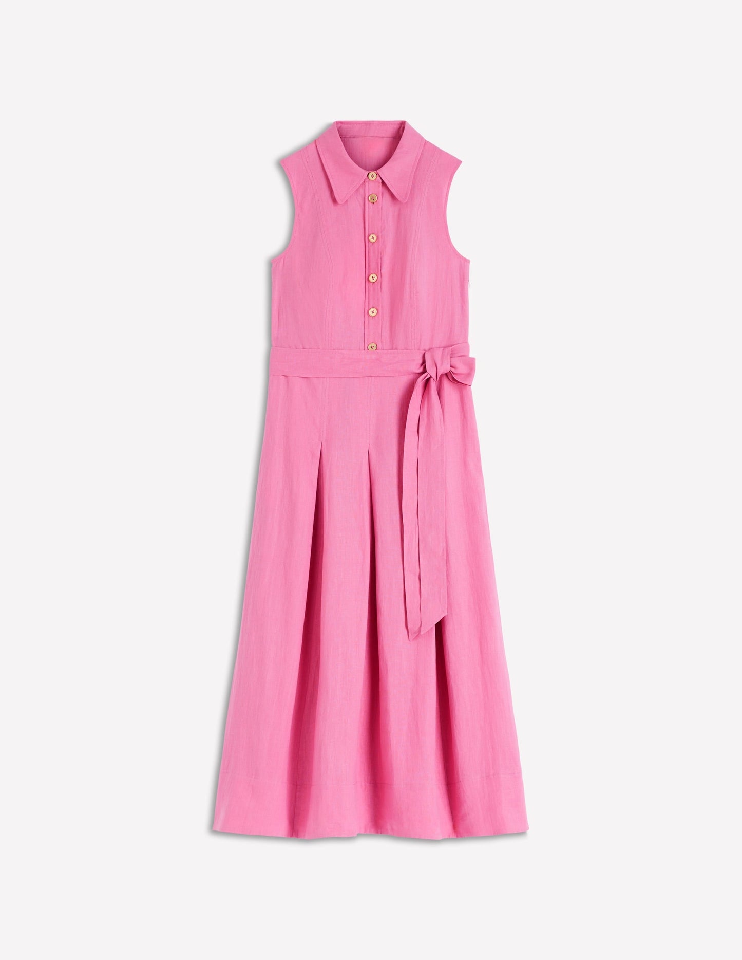 Belinda Linen Shirt Dress-Pink Parfait