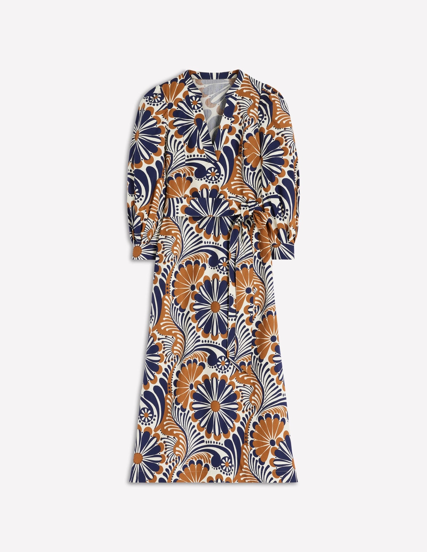 Octavia Cotton Dress-Navy Euphoric Gardens