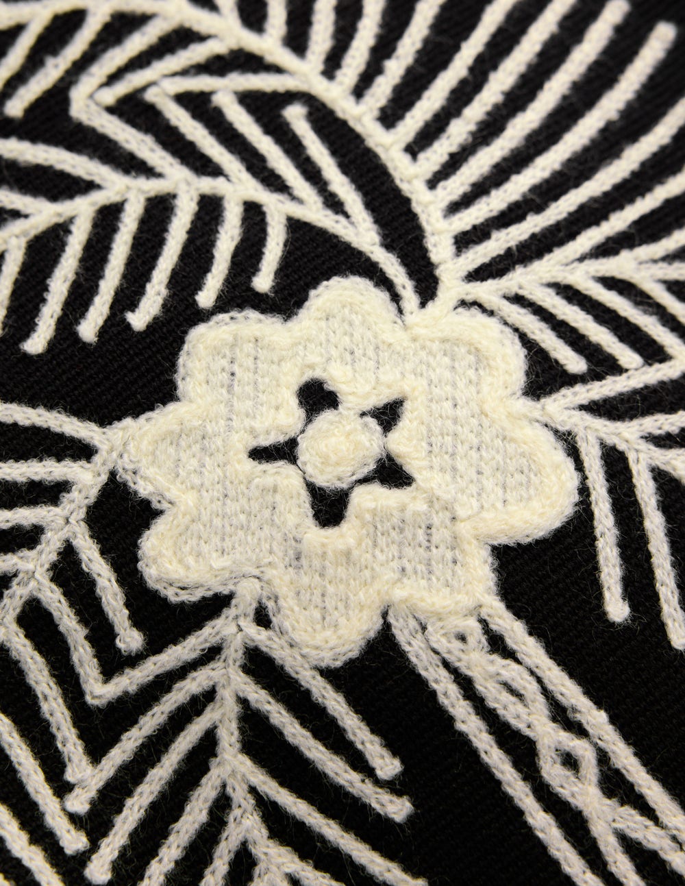 Elena Stand Neck Jacket-Black Embroidery
