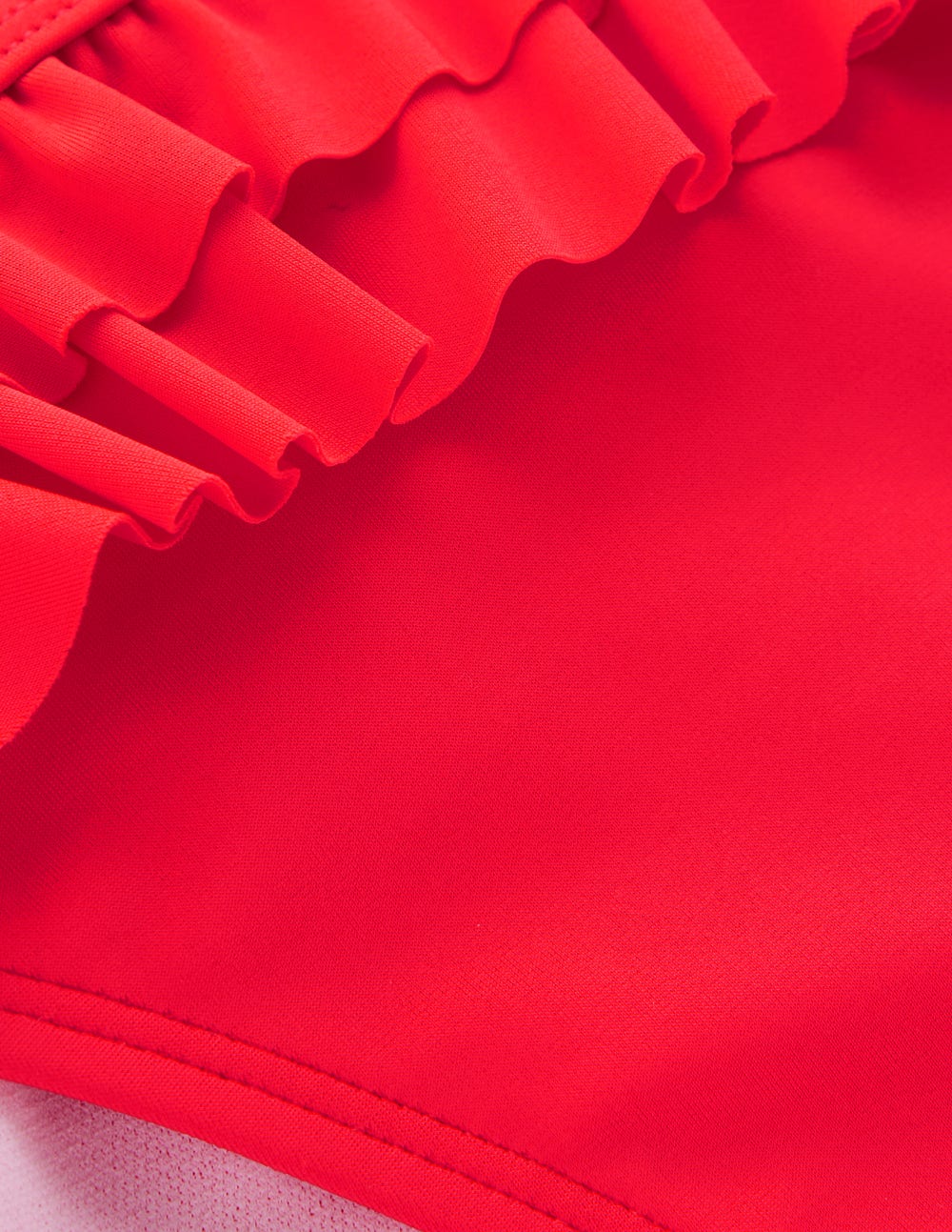 Ruffle Bikini Bottoms-Fiery Coral