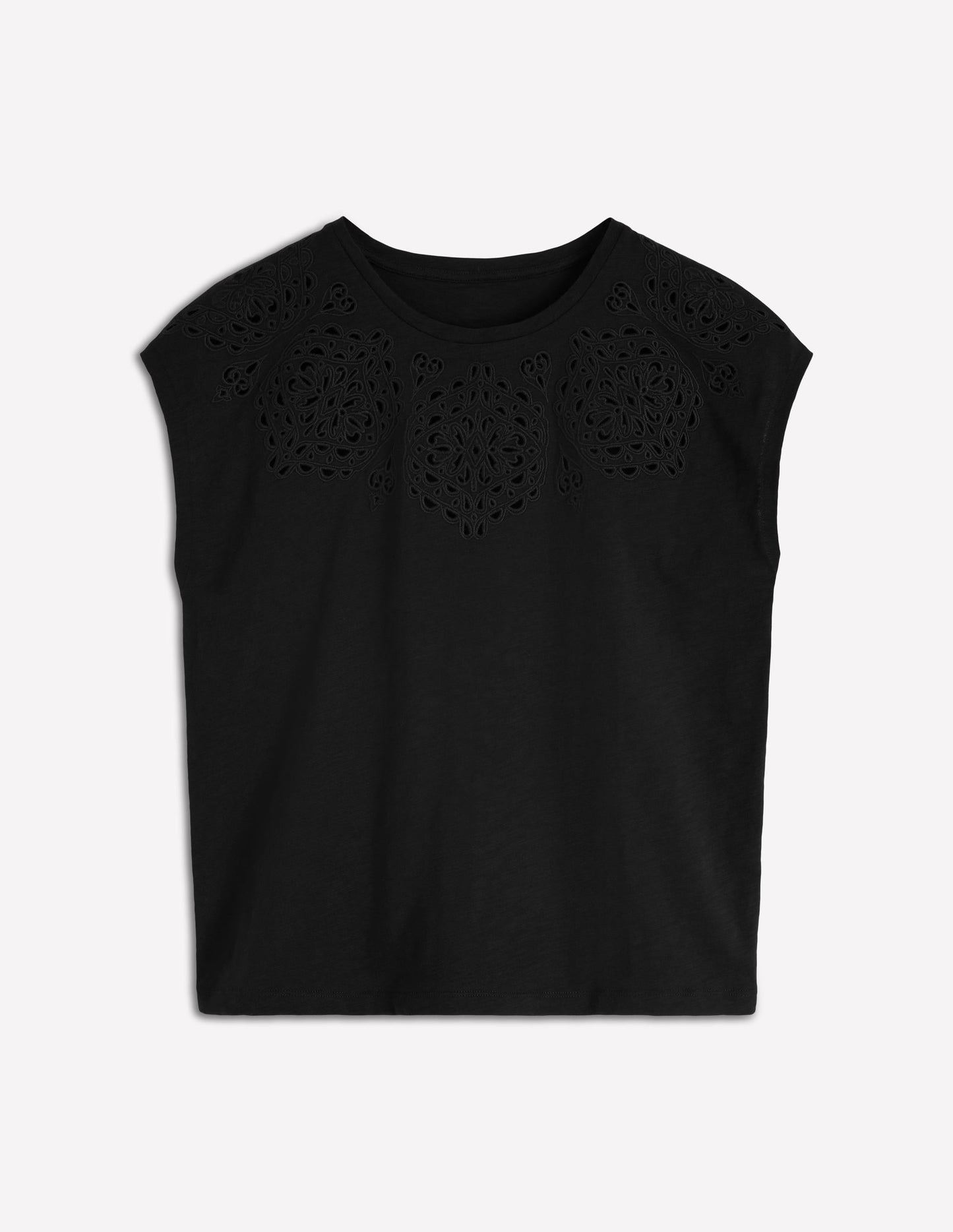 Willow Broderie T-shirt-Black Beauty