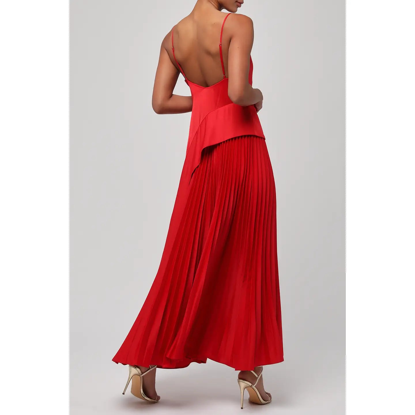 Lulus Raisa Pleated Side Maxi Dress