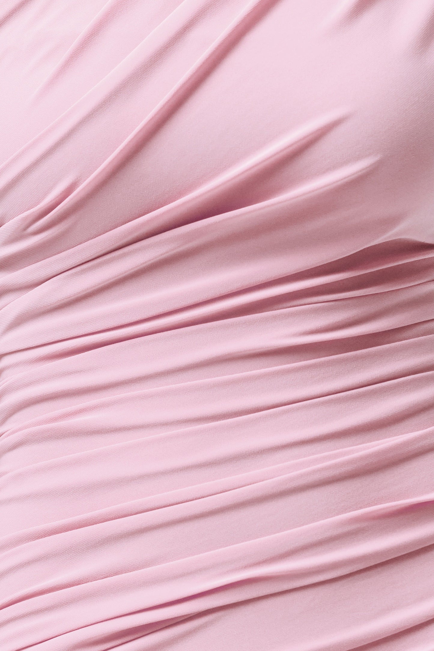 Mardi | Pink Asymmetric Maxi Dress With Ruching