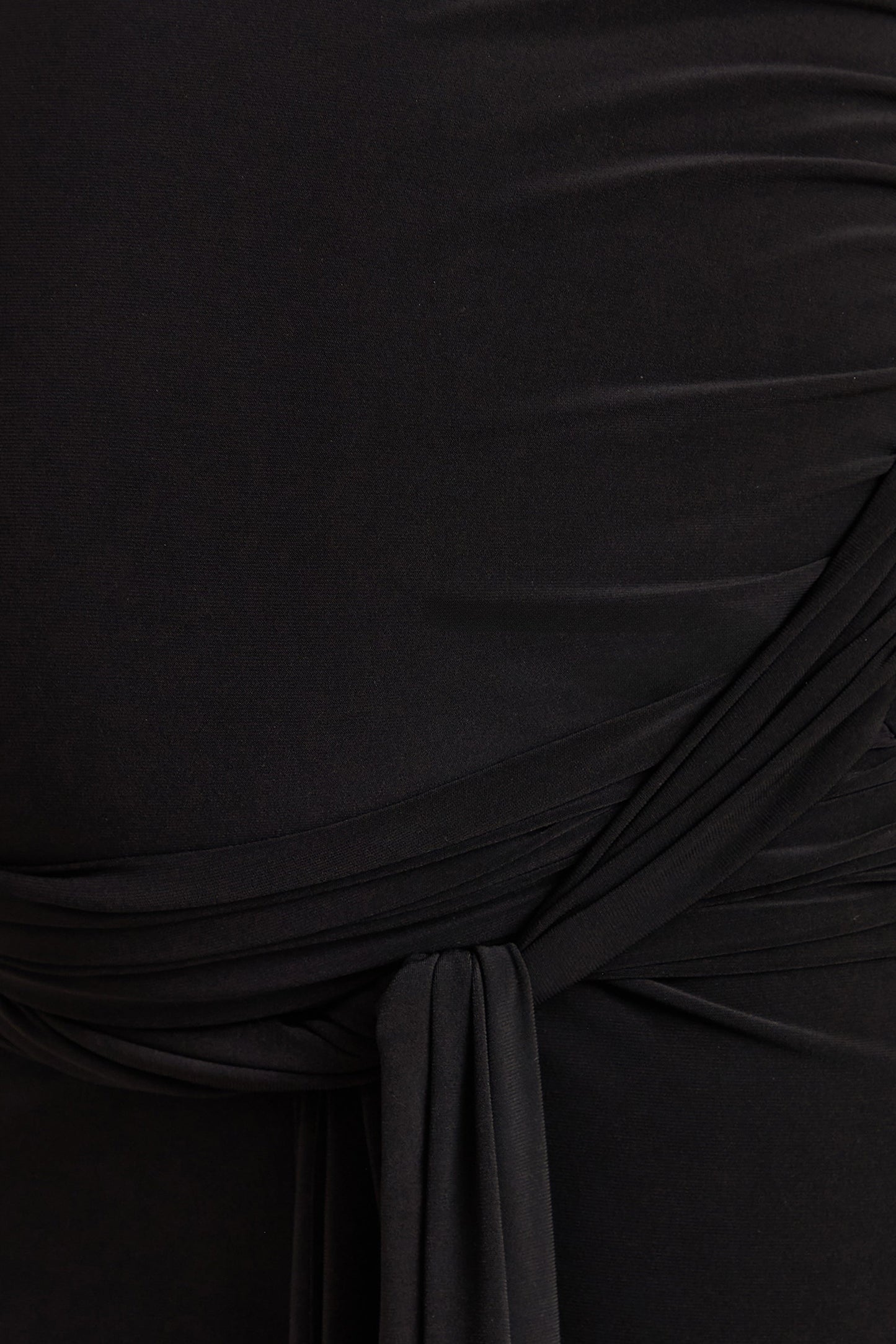 Felise | Black Scoop-Neck Maternity Maxi Dress With Gathered Detailing