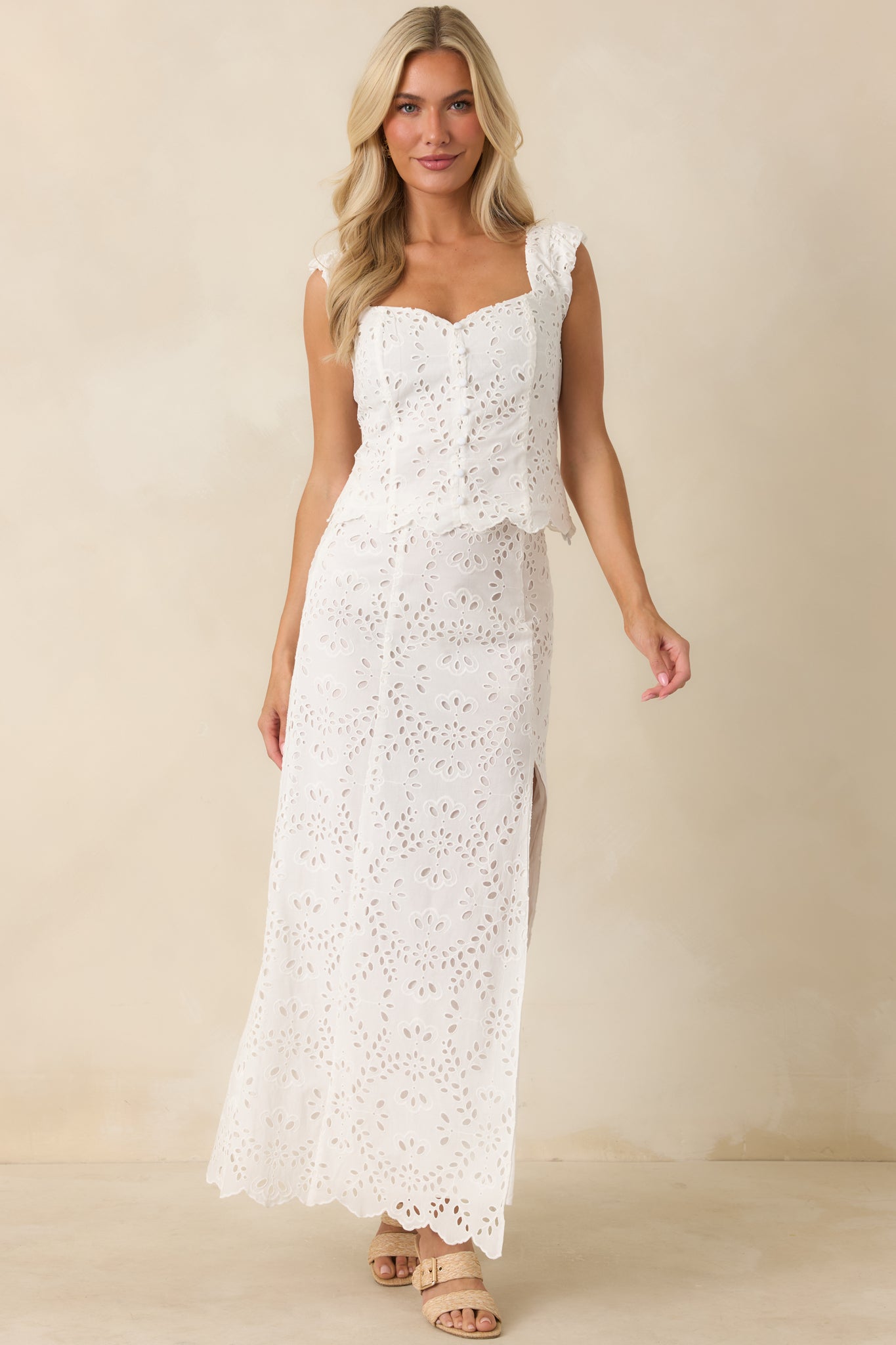 Z Supply Emrie White Eyelet Cropped Top