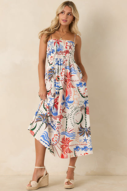 Z Supply Cornelia White Multi Cotton Getaway Maxi Dress