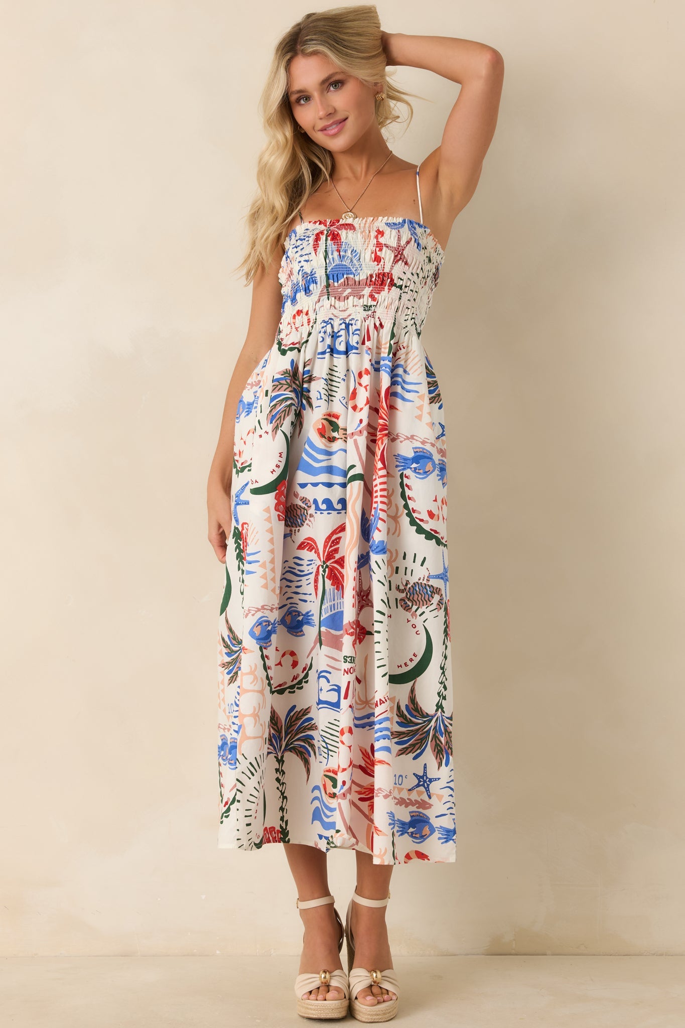 Z Supply Cornelia White Multi Cotton Getaway Maxi Dress