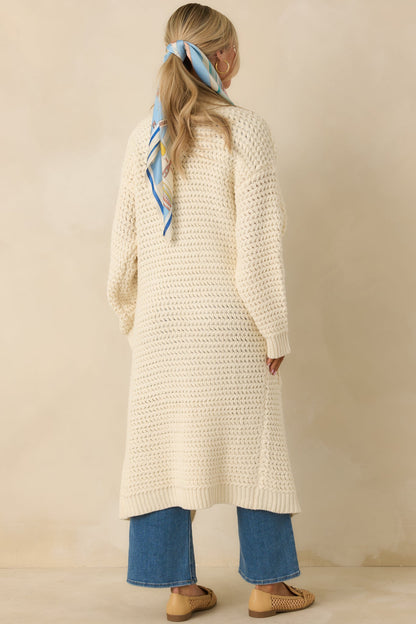 Made For More Cream Knit Duster Cardigan