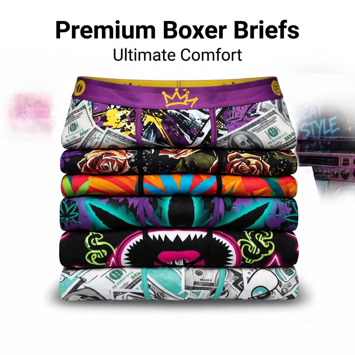 🩳Men's Novelty Graphic Long Leg Boxer Briefs