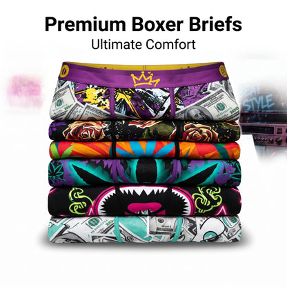 🩳Men's Novelty Graphic Long Leg Boxer Briefs
