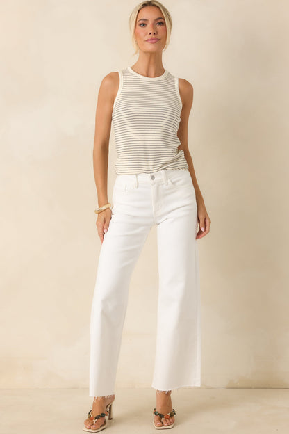 FRNCH Volga Ivory Stripe Tank Top
