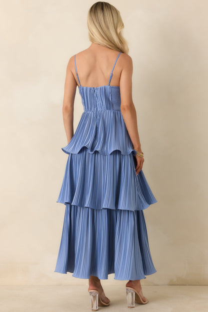 ASTR The Label Lupin Blue Tiered Maxi Dress