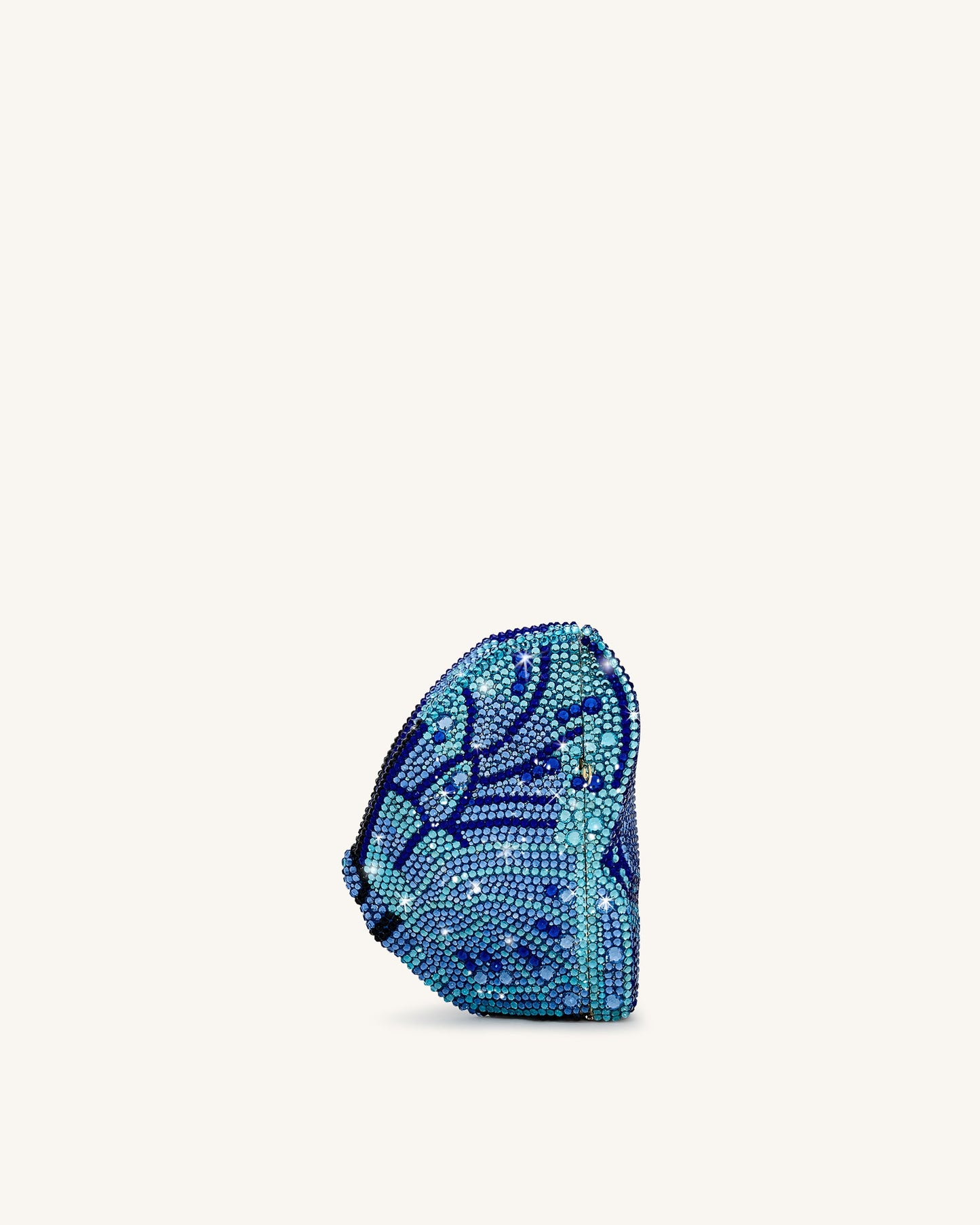 Paisley 水晶蝴蝶手拿包 - 藍色