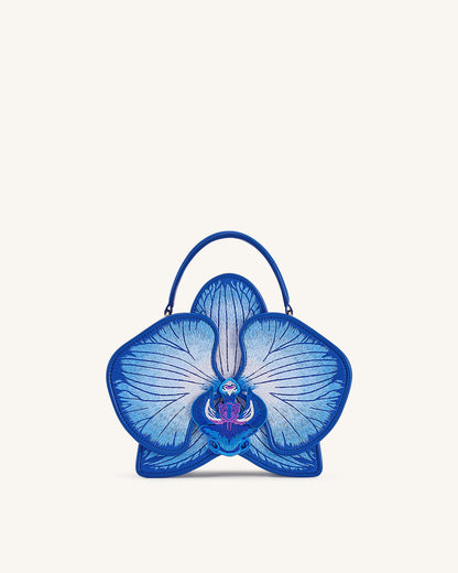 Flora 蘭花造型手提包 - 藍色
