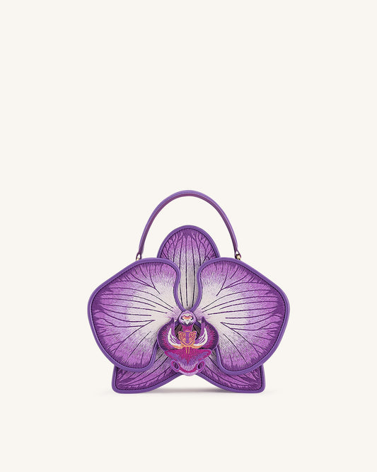 Flora 蘭花造型手提包 - 紫色