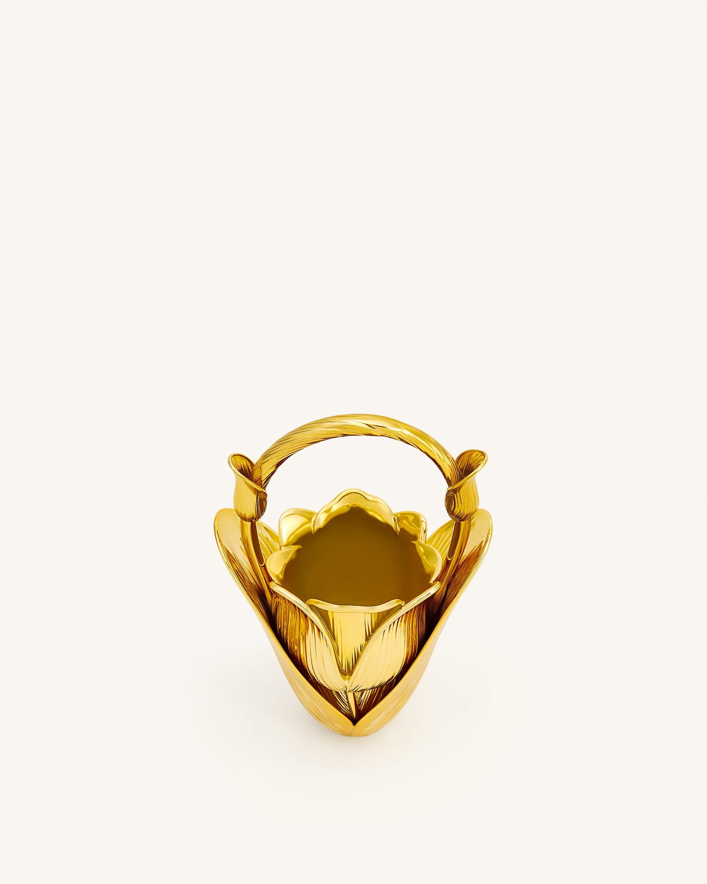 Ella 鬱金香花瓶手提包 - 金色