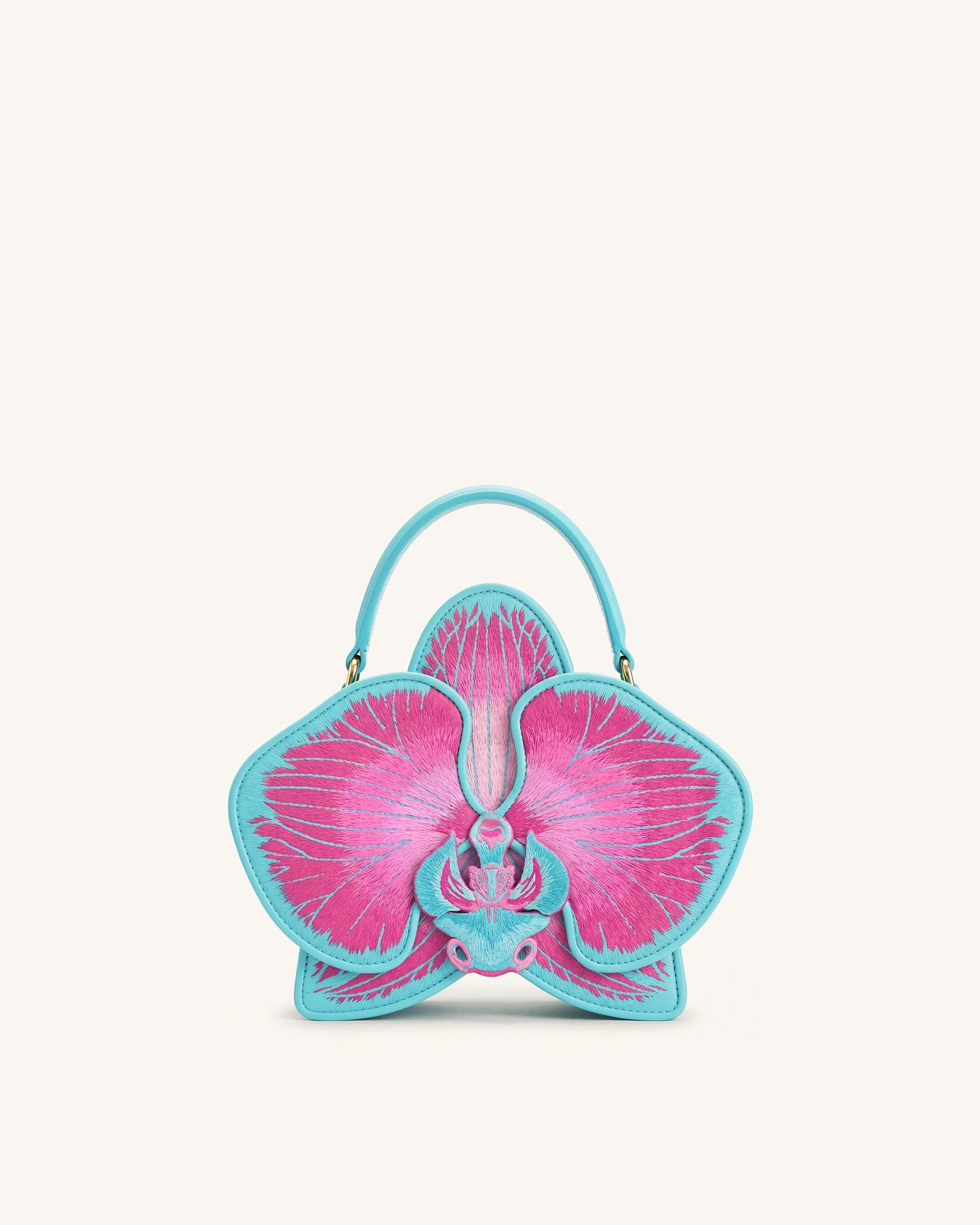 Flora 蘭花造型手提包 - 粉藍色