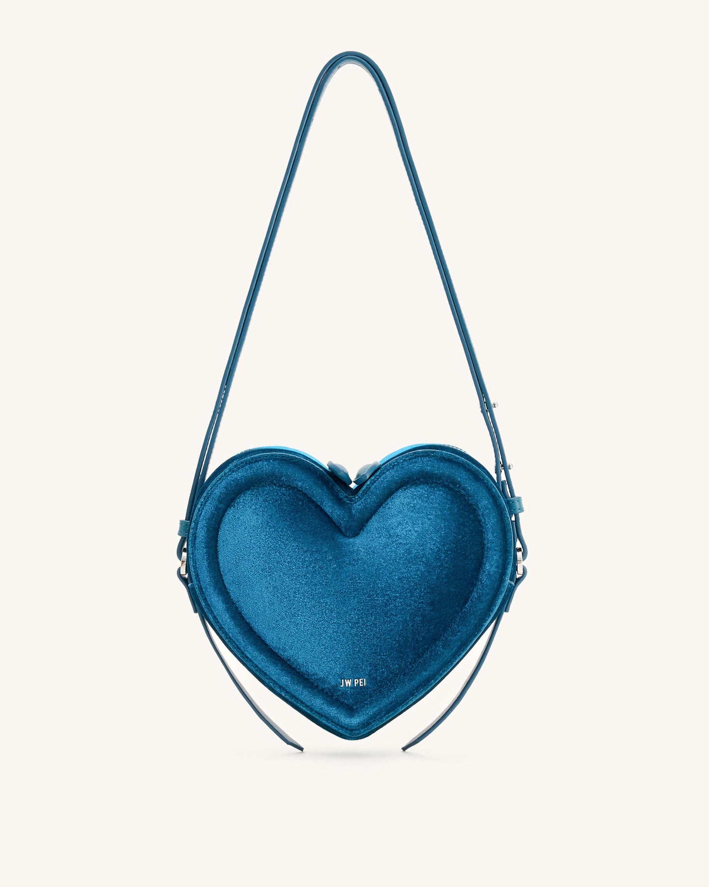 Arlene 天鵝絨愛心形包－藍色