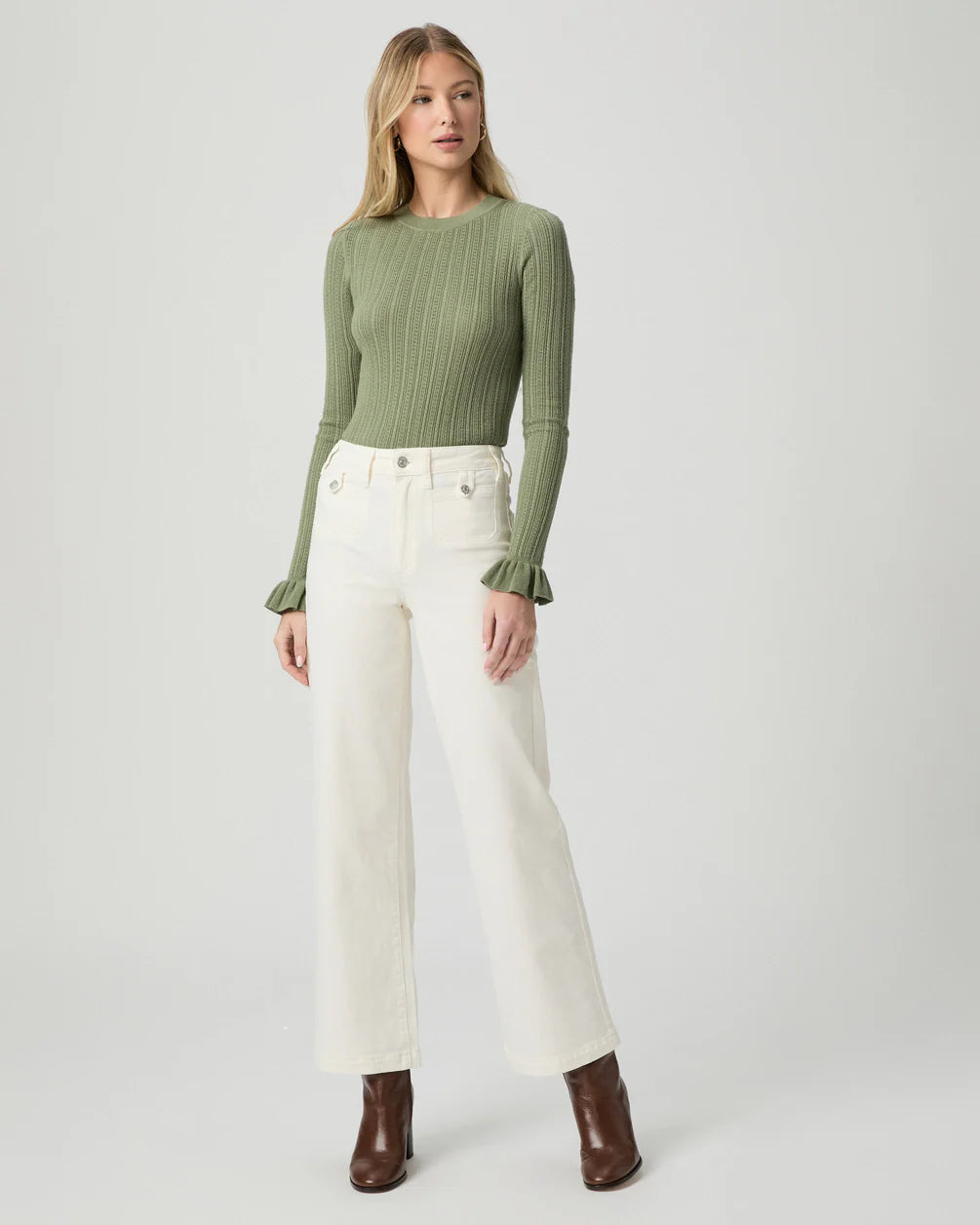 Anessa 31' Wide Leg in Tonal Ecru