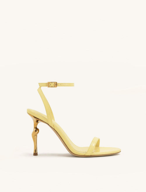 Alivia 金屬高跟涼鞋 - 淡黃色