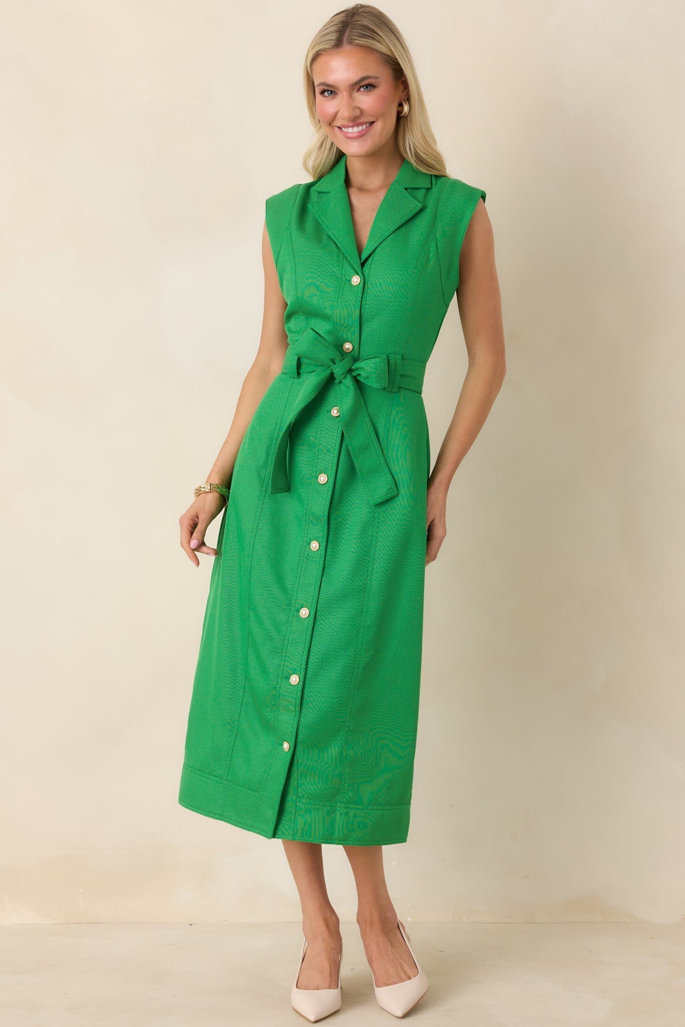 Prosperina Jacqueline Green Midi Dress