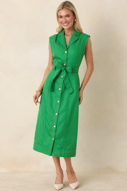 Prosperina Jacqueline Green Midi Dress