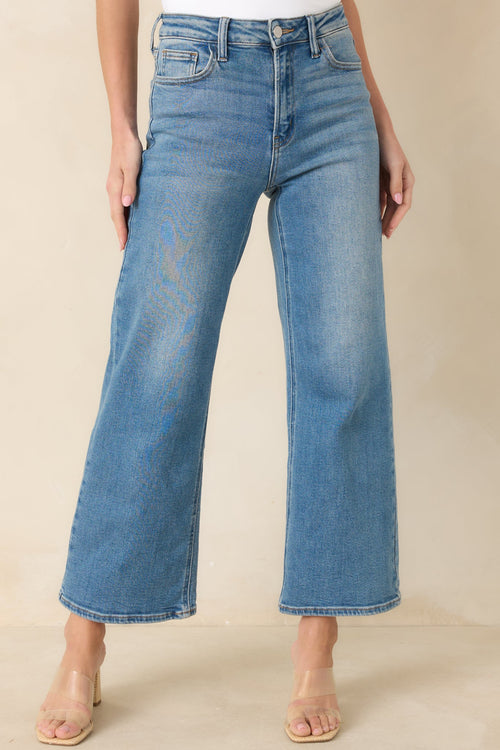 Always First Light Wash Wide Leg Jeans