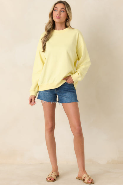 Radiant Vibes Yellow Crewneck Sweatshirt