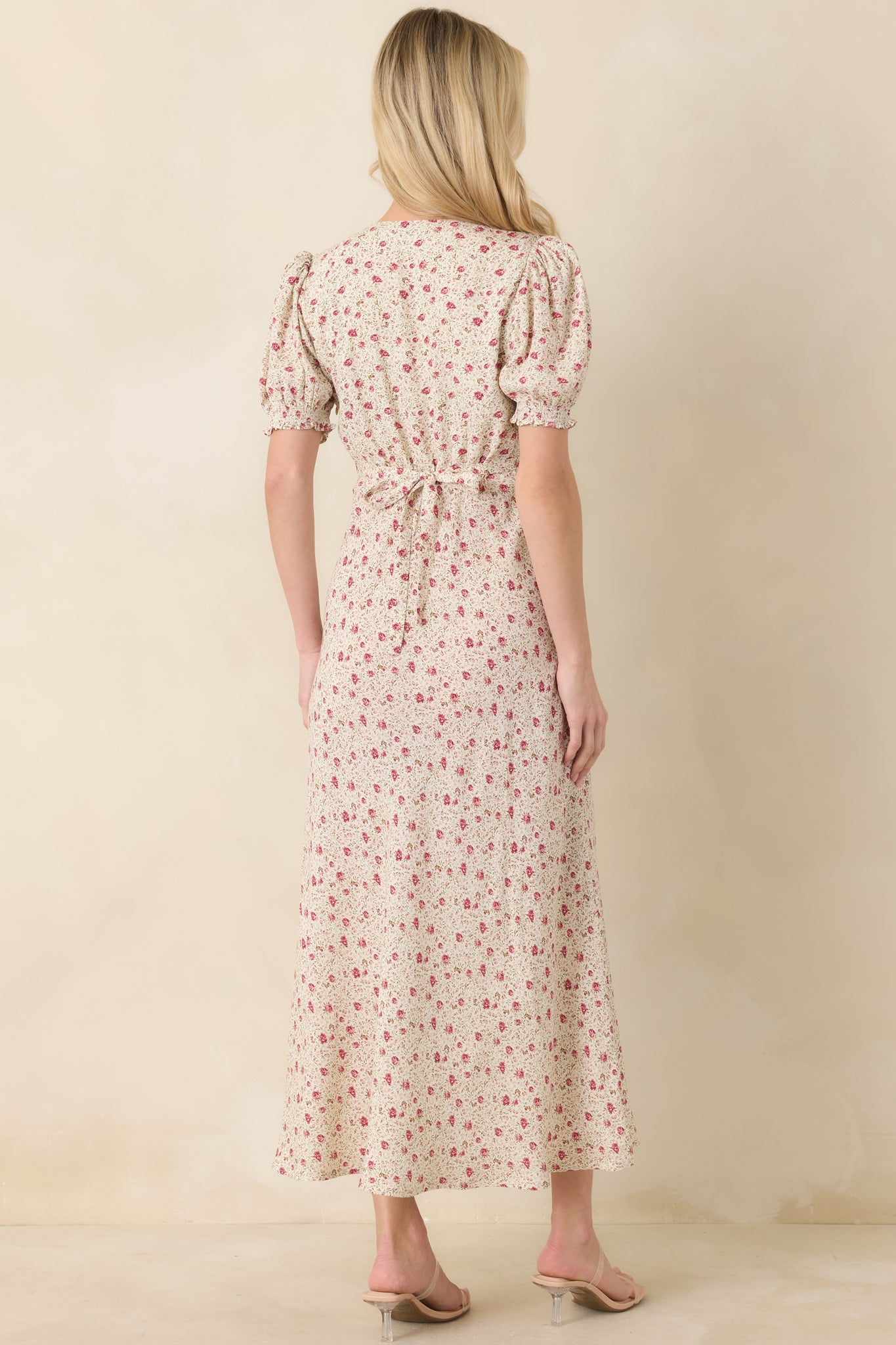 Where We Belong Dusty Pink Floral Short Sleeve Maxi Dress
