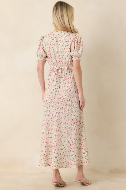 Where We Belong Dusty Pink Floral Short Sleeve Maxi Dress