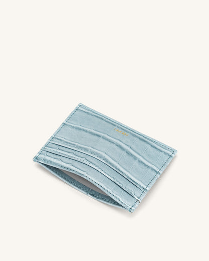 卡包 - 冰藍色鱷魚紋