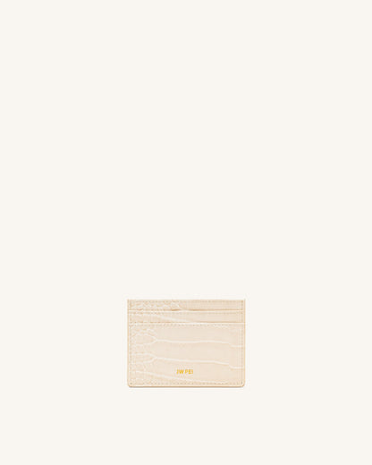 卡包 - 象牙白色鱷魚紋