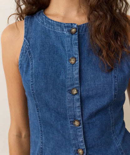 Marine Layer Charlie Longline Denim Vest