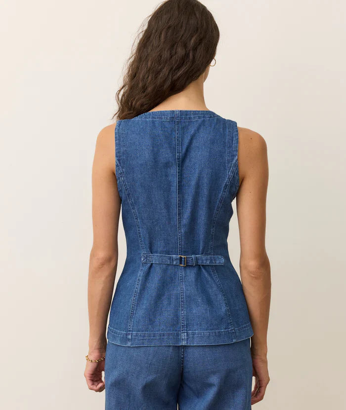 Marine Layer Charlie Longline Denim Vest