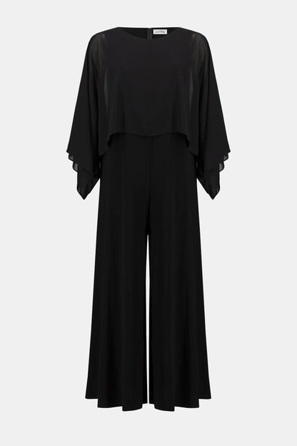 Joseph Ribkoff Silky Knit and Chiffon Wide Leg Jumpsuit