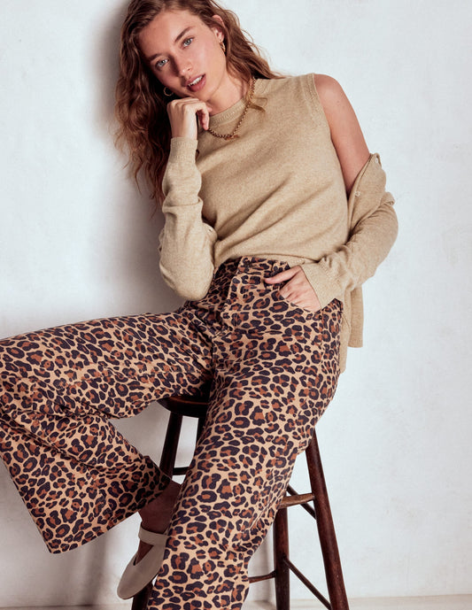 Eva Cashmere Crew Cardigan-Chinchilla Melange