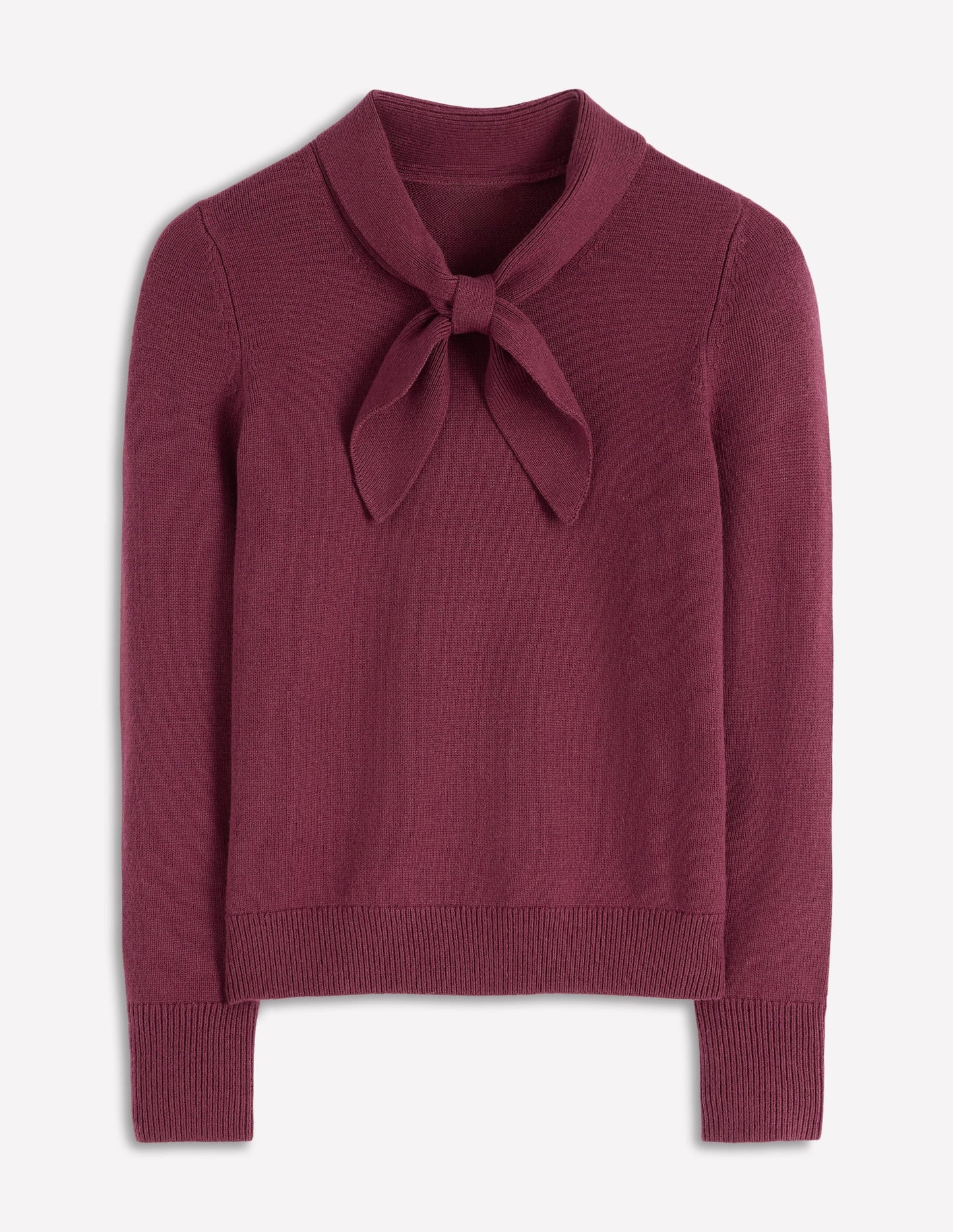 Knitted Bow Sweater-Deep Wisteria